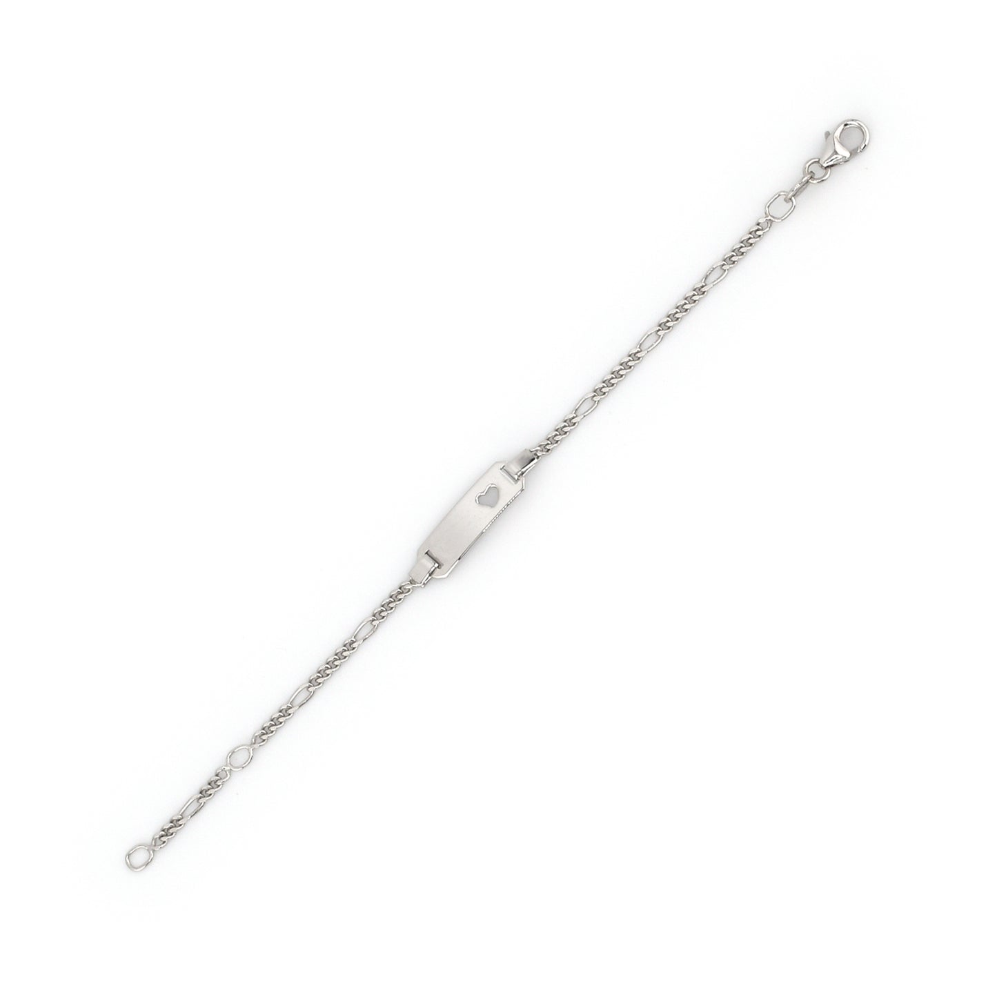 ID-Armband Kids 925/ Silber (Gratis Gravur) "Cut-out Herz"