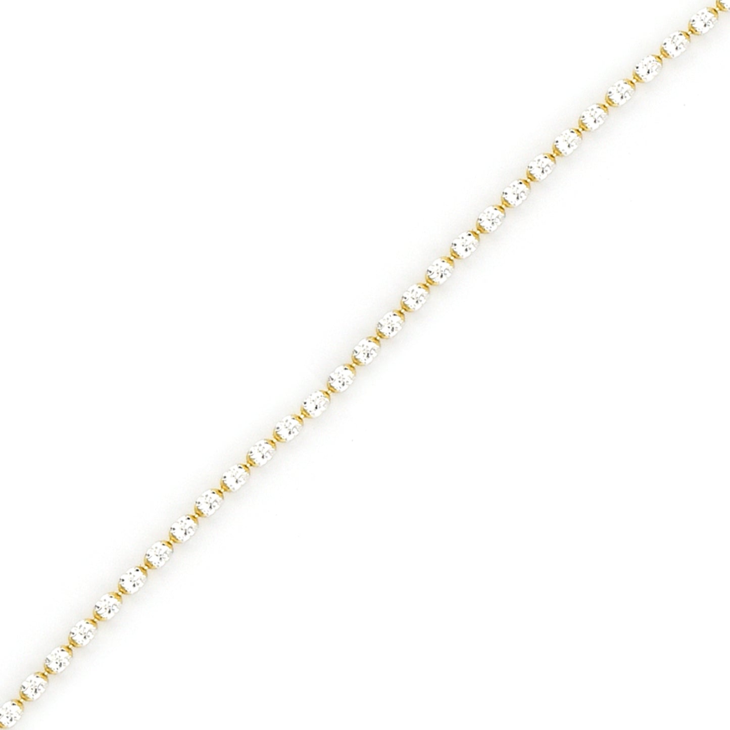 Damen Silberkette Shinychain Teilvergoldet 925/ Sterling Silber