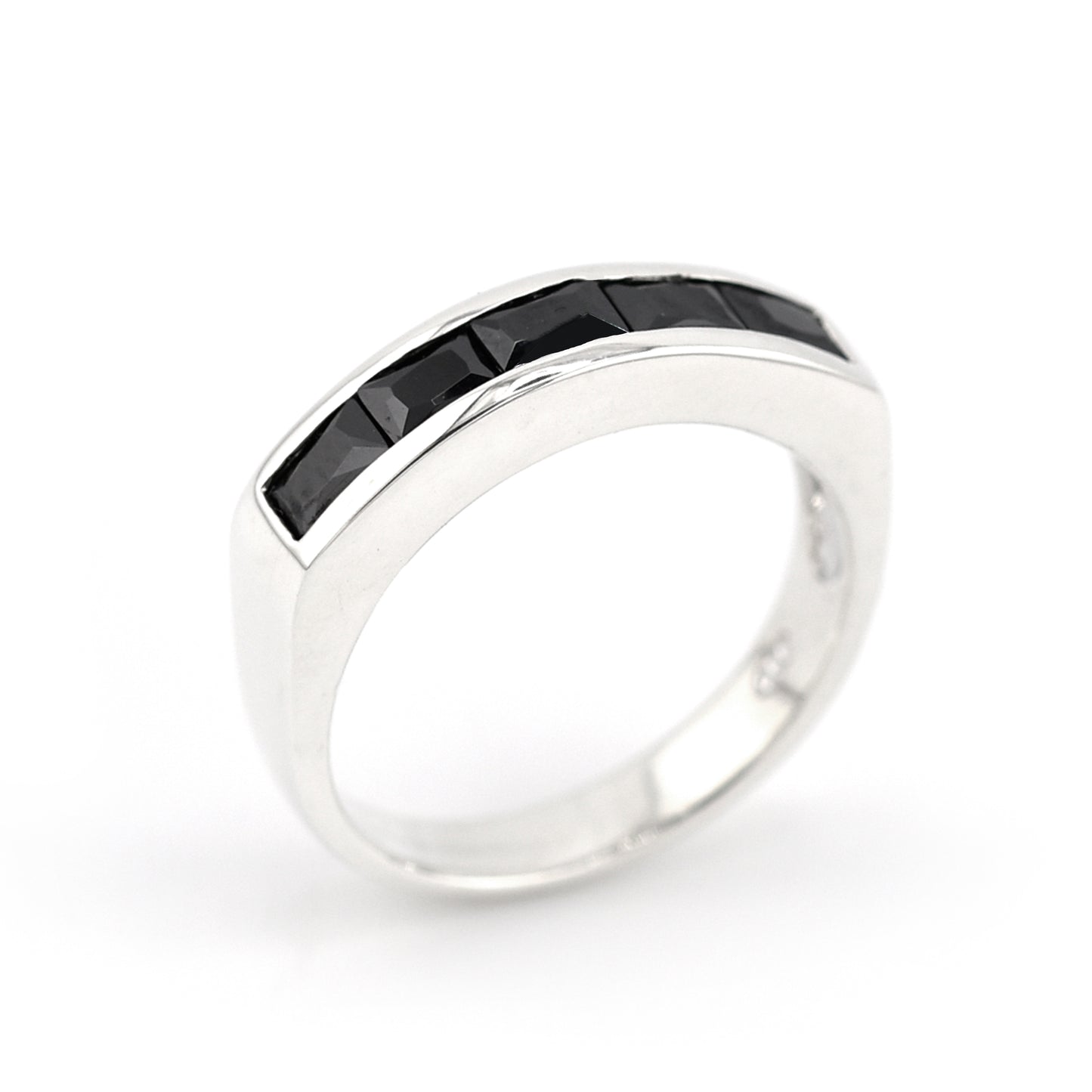 Ring 925/ Silber mit 5 facettierten Obsidianen